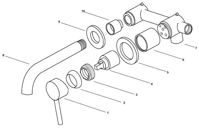 Saniclear Brass inbouw wastafelkraan geborsteld messing / mat goud