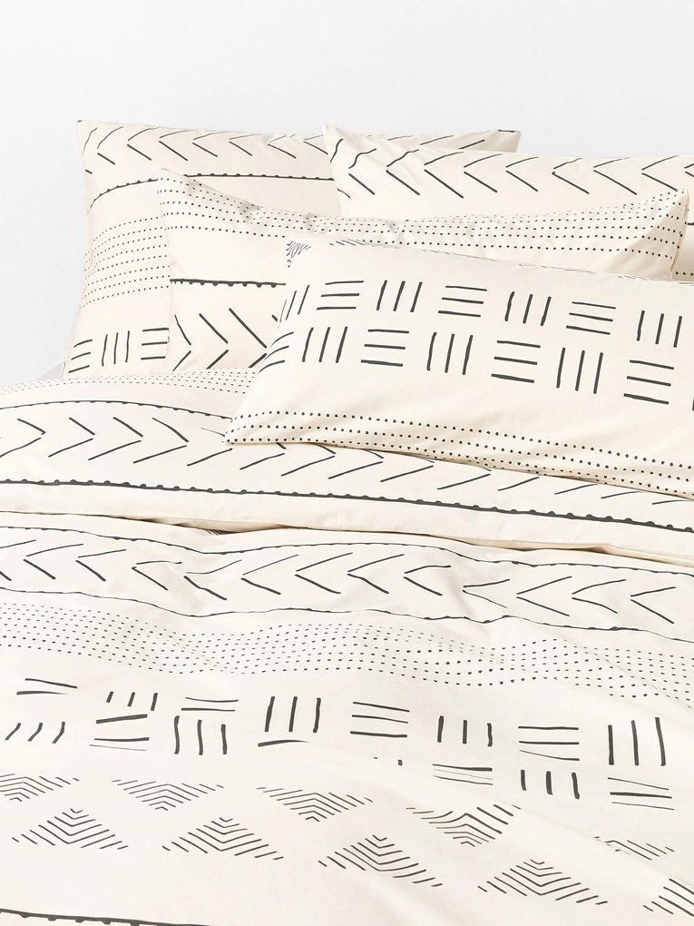 Perkal katoenen dekbedovertrek Kohana met boho patroon