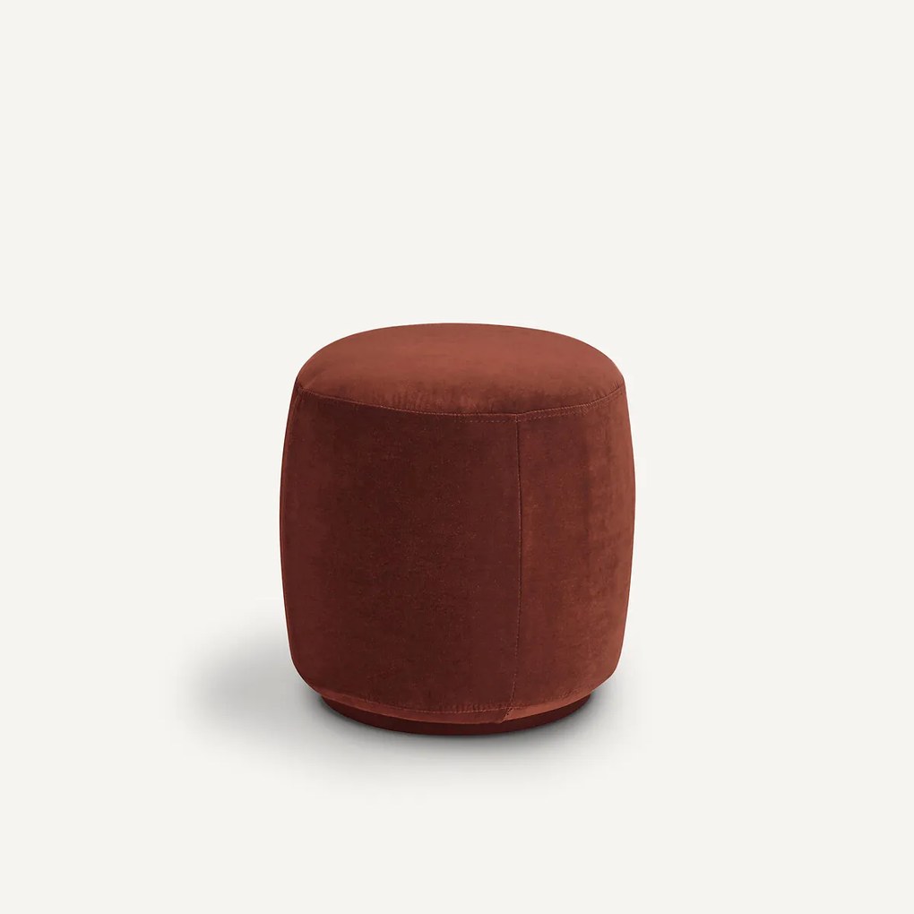 Poef van fluweel, Rosebury, ontwerp door Emmanuel Gallina