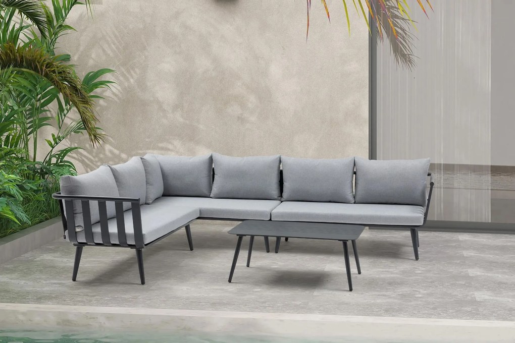 Hoek loungeset 5 personen Aluminium Grijs De Laan Projects