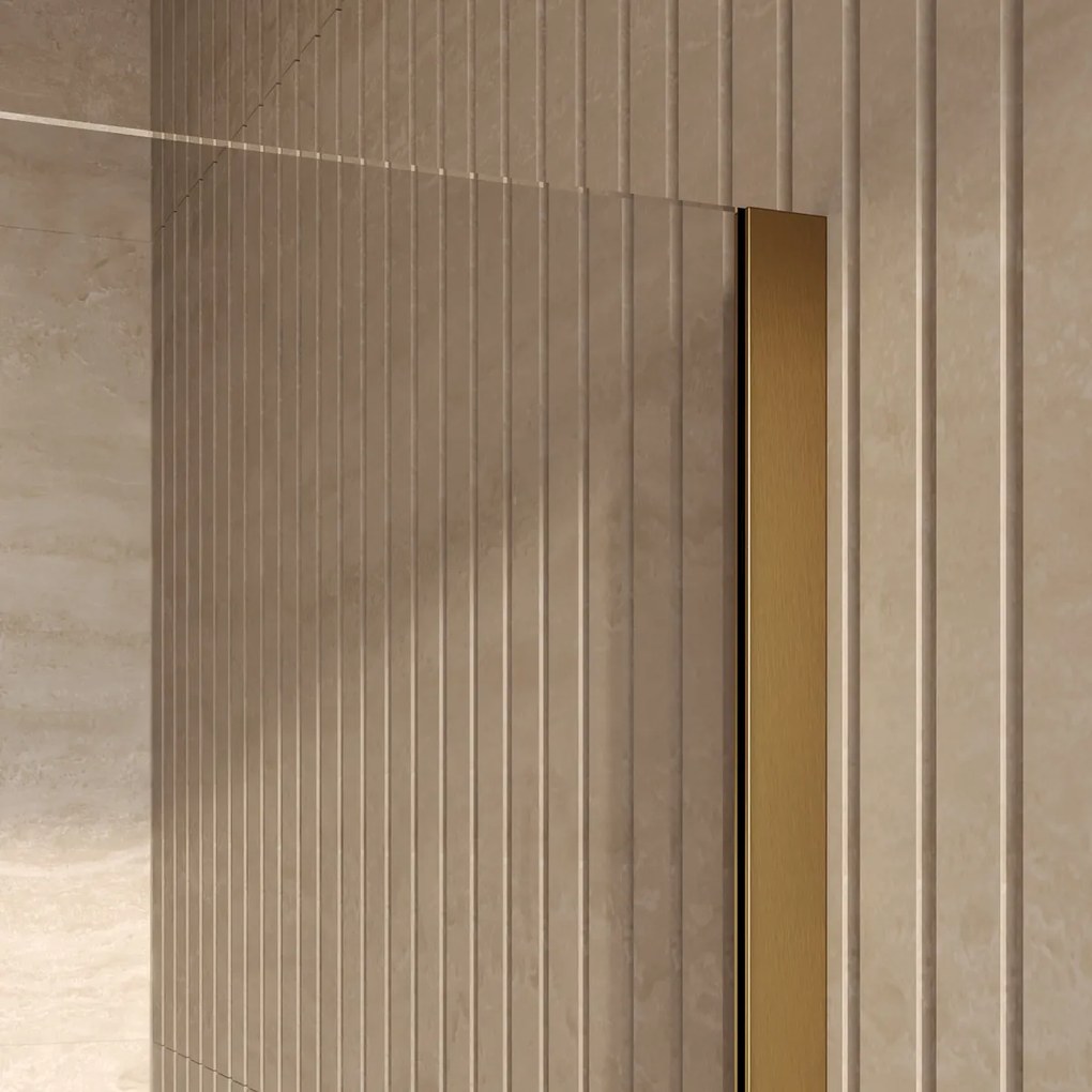 Brauer Oblivion inloopdouche helder glas 120cm met 30cm zijwand messing geborsteld PVD