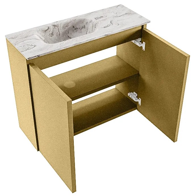 Mondiaz Ture DLux toiletmeubel 60cm oro met wastafel glace links met kraangat