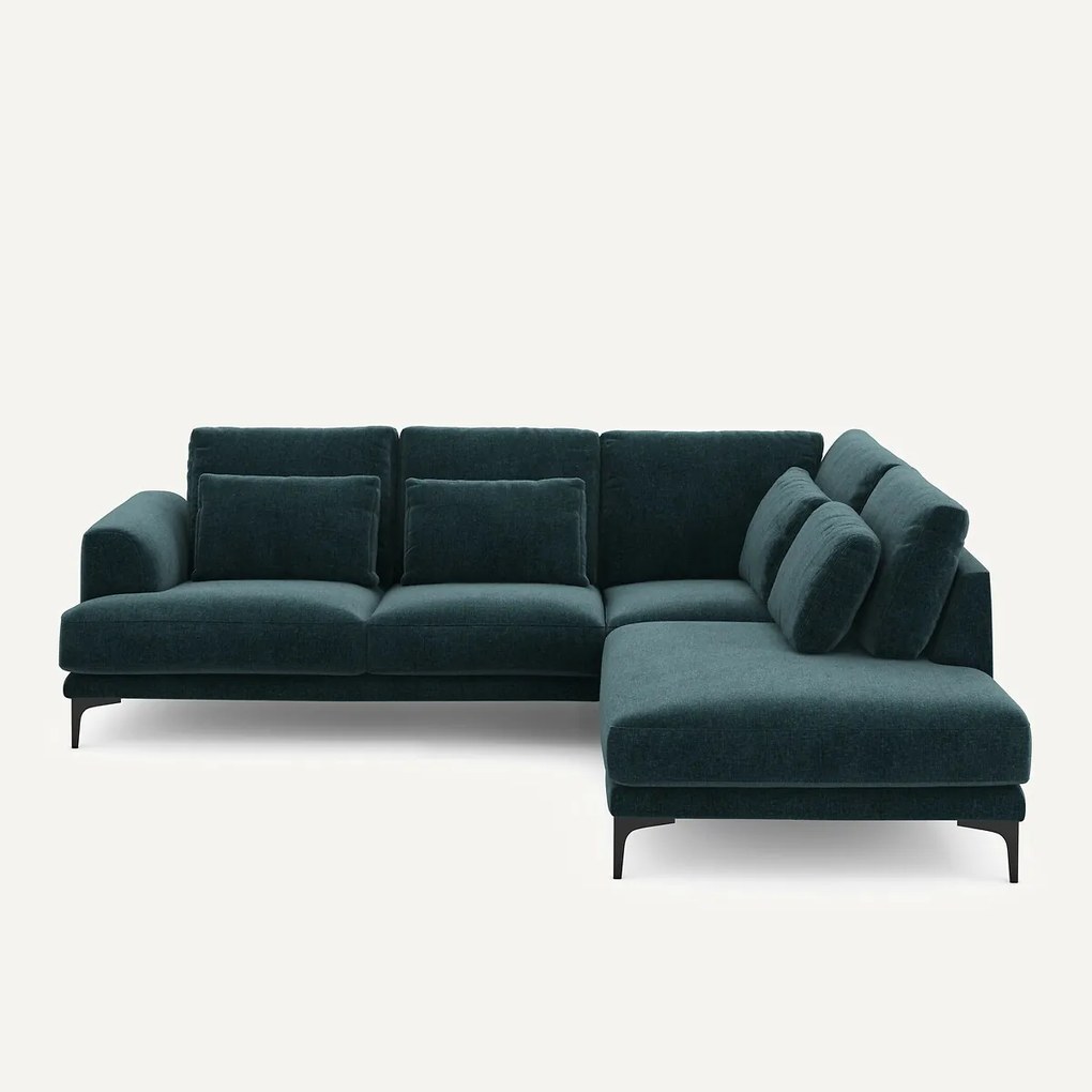 Hoekbank rechts in chenille fluweel, Marsile