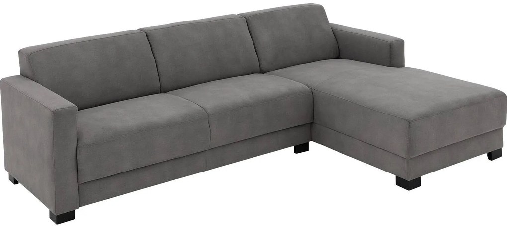 Goossens My Style grijs, microvezel, 2,5-zits, stijlvol landelijk met chaise longue rechts