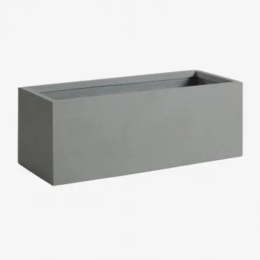 Rechthoekige Buitenbloempot Van Cement Sergio Grijs – Koel & 100 X 35 X 30 Cm - Sklum