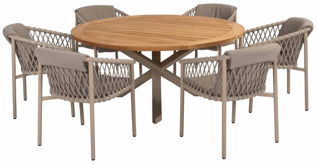 4 Seasons Outdoor Allora dining chair latte  Tuinstoel    taupe weerbestendig