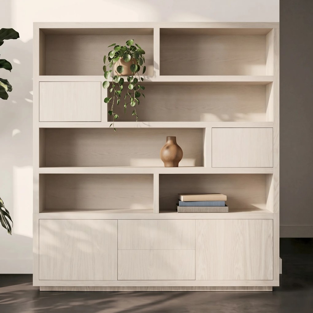 Vakkenkast Taupe Eiken 200 Cm - 200x42x220cm.