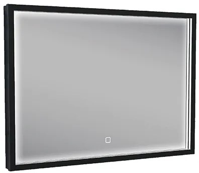 Mueller Square LED spiegel 70x50cm mat zwart met spiegelverwarming