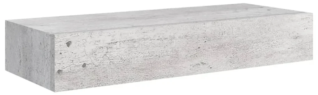 vidaXL Wandschap met lade 60x23,5x10 cm MDF betongrijs