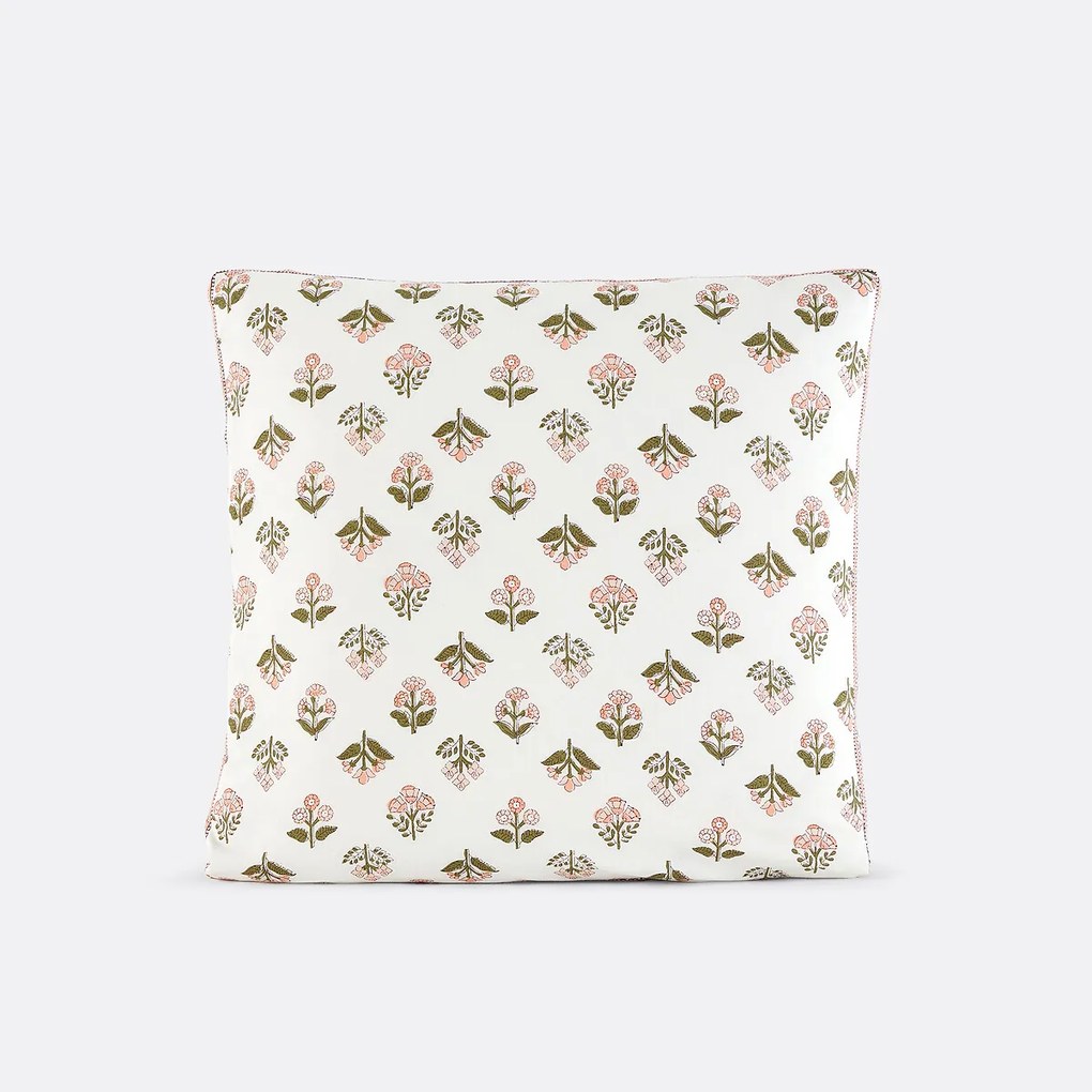 Kussensloop voor kinderen, gewassen katoen, bloemenprint, VANDI ÉCRU