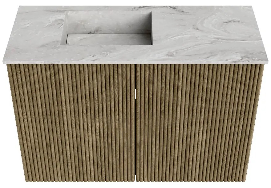 Mondiaz Joya DLux 60cm toiletmeubel dusk met wastafel faye links 1 kraangat glace