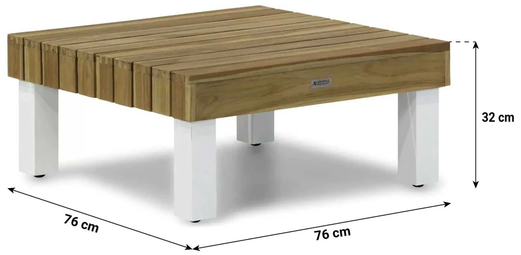 Hoek loungeset 5 personen Teak Old teak greywash Lifestyle Garden Furniture Seashore