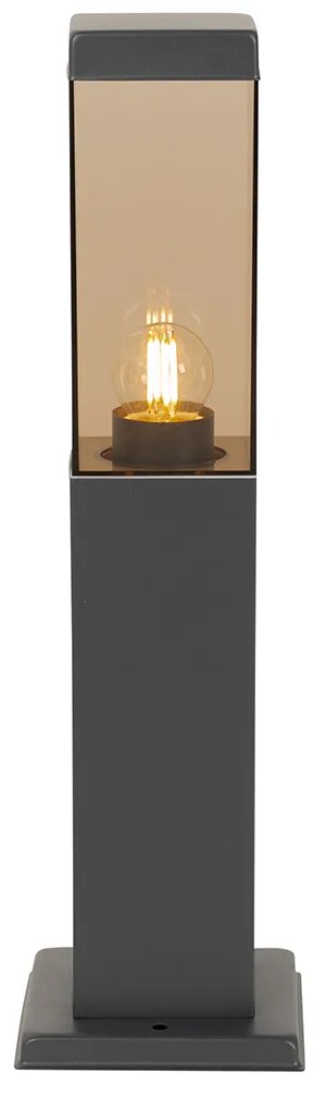 Smart buitenlamp paal donkergrijs met smoke 45 cm incl. Wifi P45 - Malios