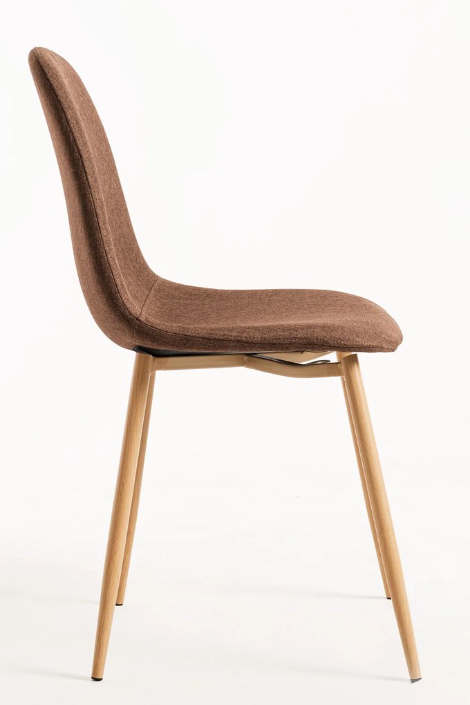 Set 4 Teok Stoffen Stoelen