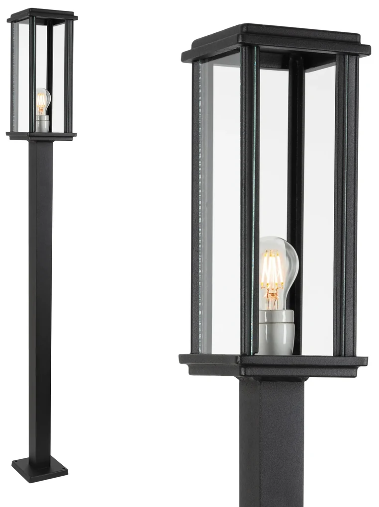 Buitenlamp Capital L sokkellamp zwart
