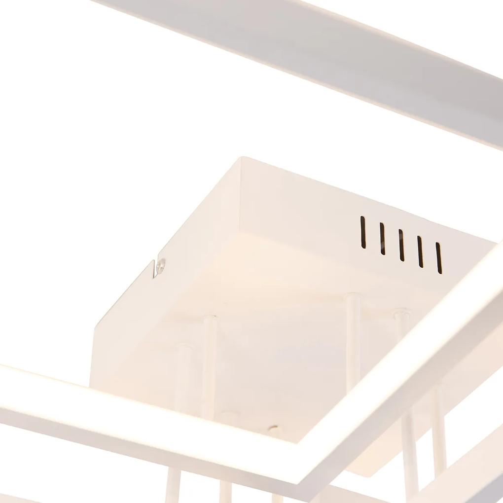Plafondlamp wit incl. LED 3 staps dimbaar 4-lichts - Lejo Design vierkant Binnenverlichting Lamp