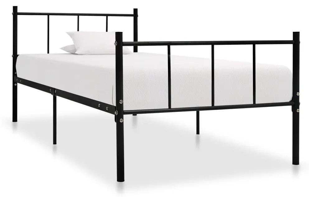 vidaXL Bedframe metaal zwart 90x200 cm