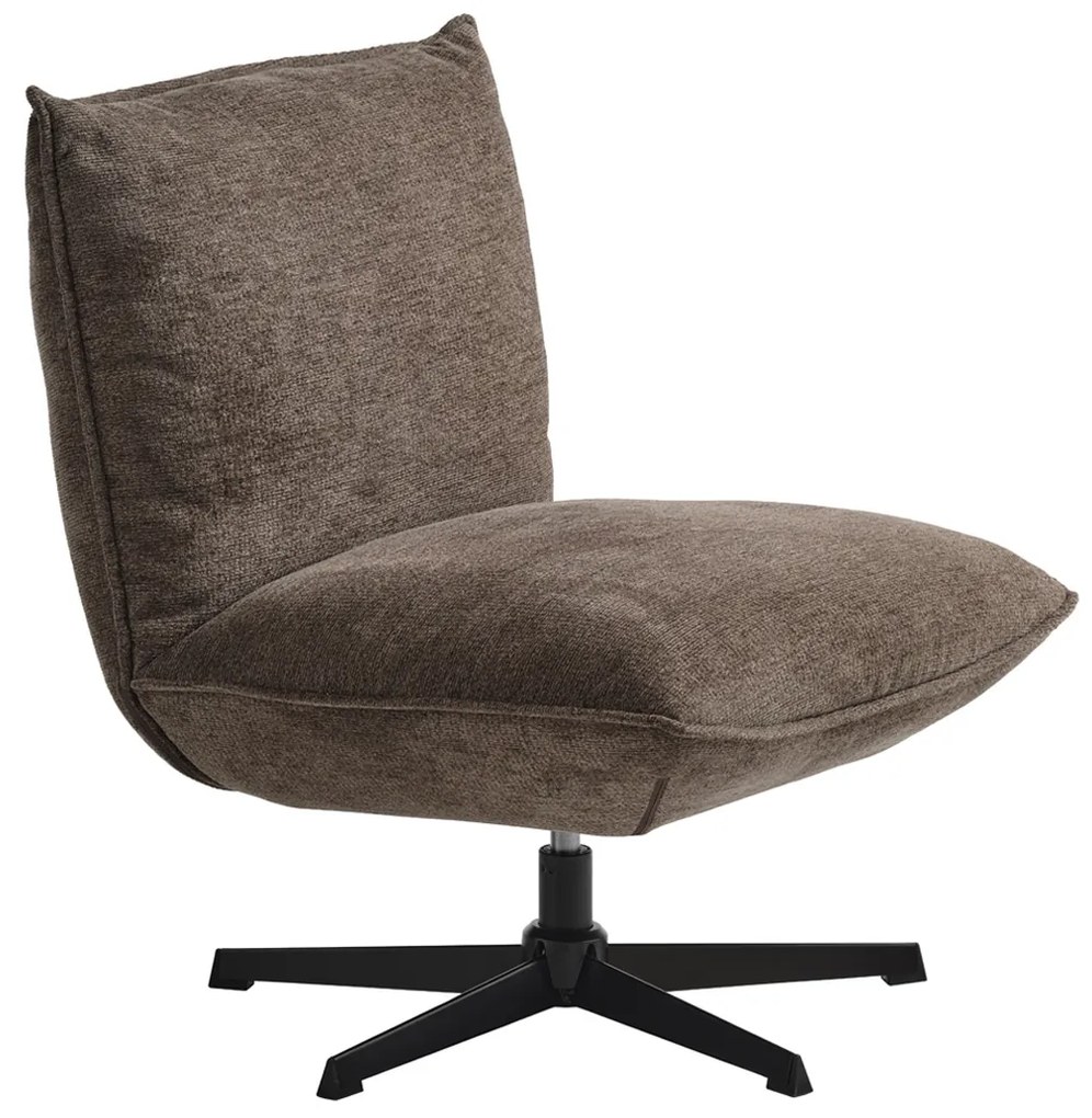 Draaibare Fauteuil Bruine Stof Chenille