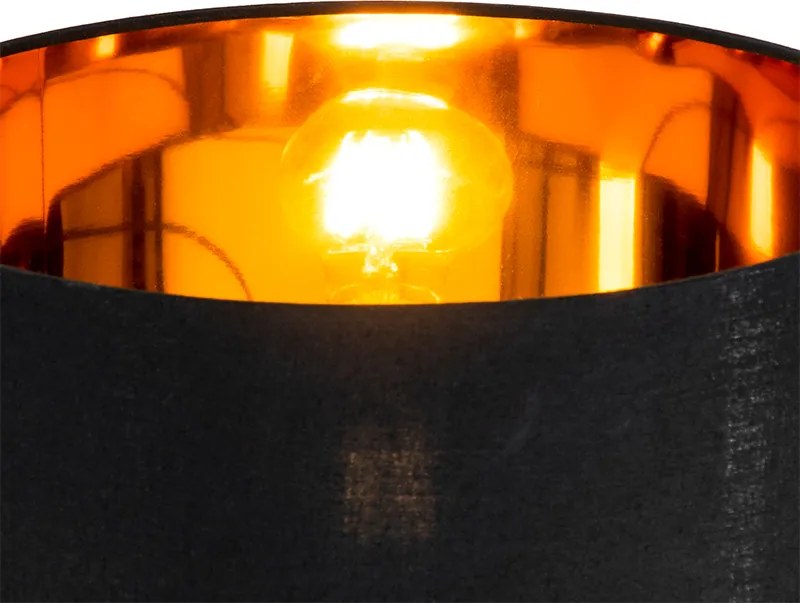 Smart vloerlamp zwart met goud rond incl. Wifi. A60 - VT