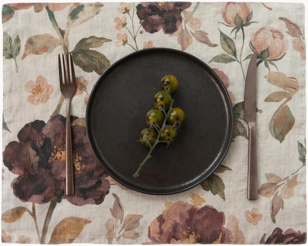 Linnen placemat Vintage Roses
