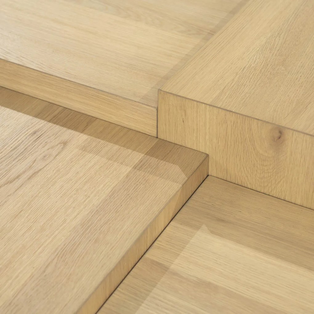 Blokken Salontafel Eiken Naturel 80x80 Cm - 80 X 80cm.