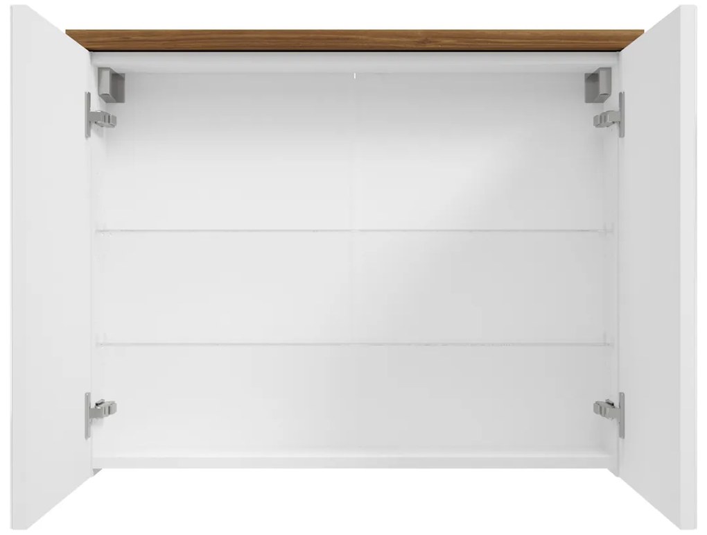 Fontana Basic spiegelkast 80cm met 2 deuren walnoot