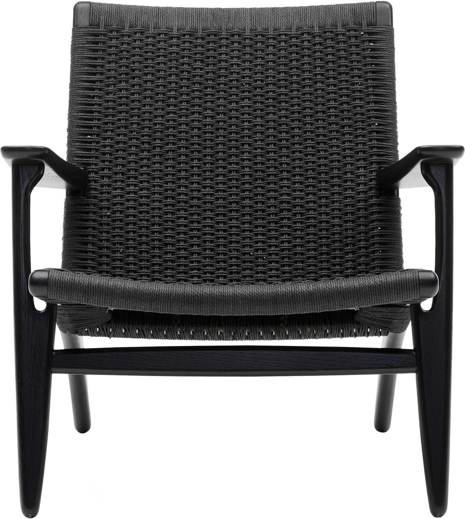 Carl Hansen & Son CH25 fauteuil zwart paper cord zwart eiken