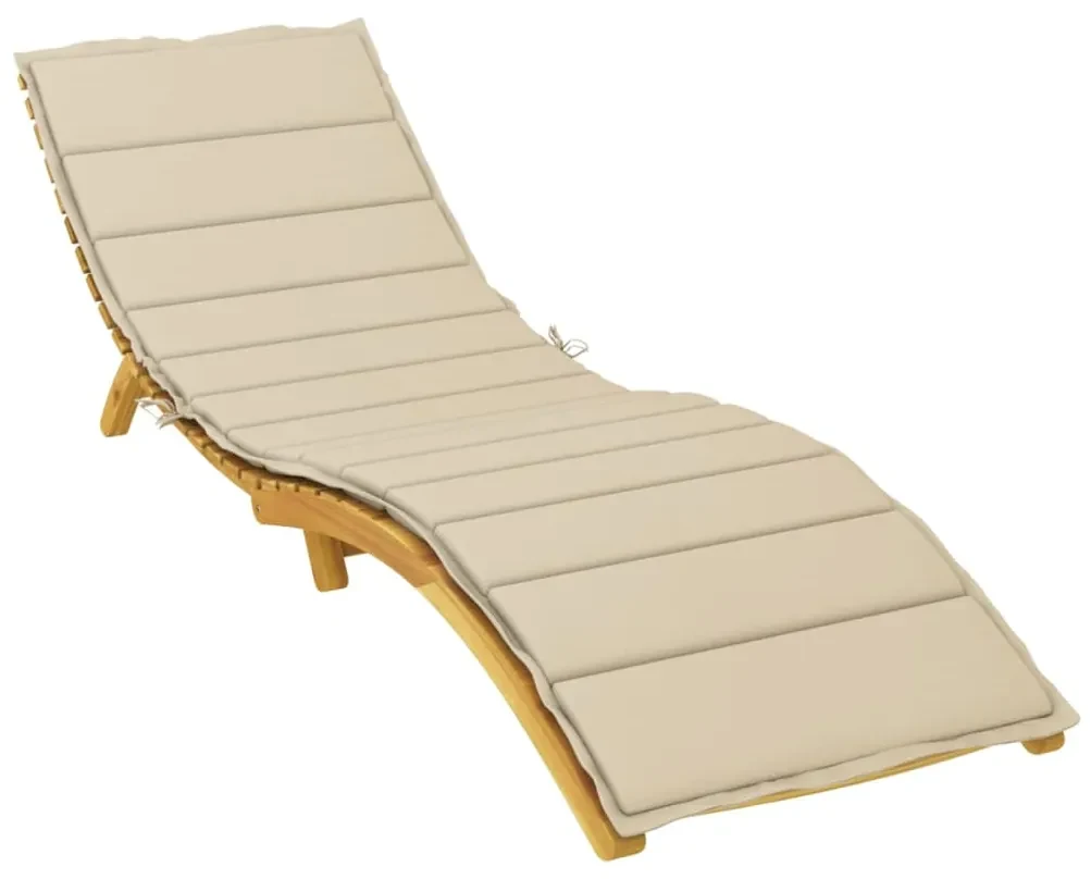 vidaXL Ligbedkussen 200x70x3 cm stof beige