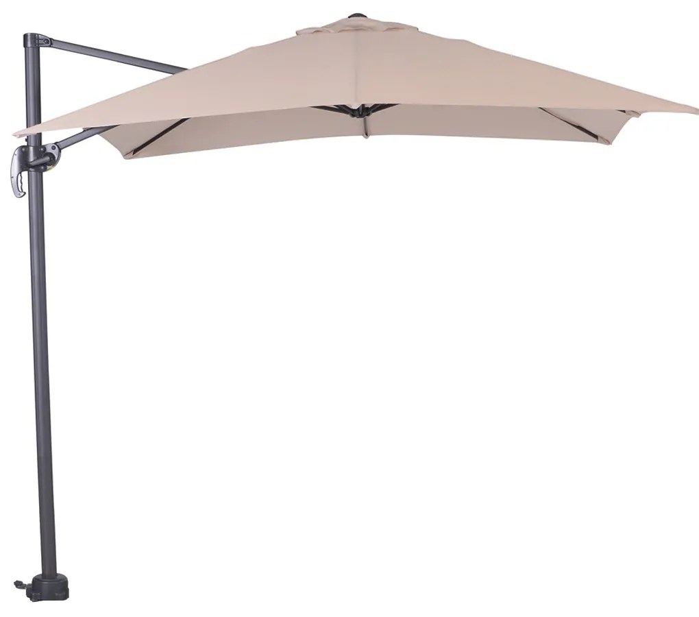 Garden Impressions Hawaii zweefparasol S 250x250 - donker grijs - ecru