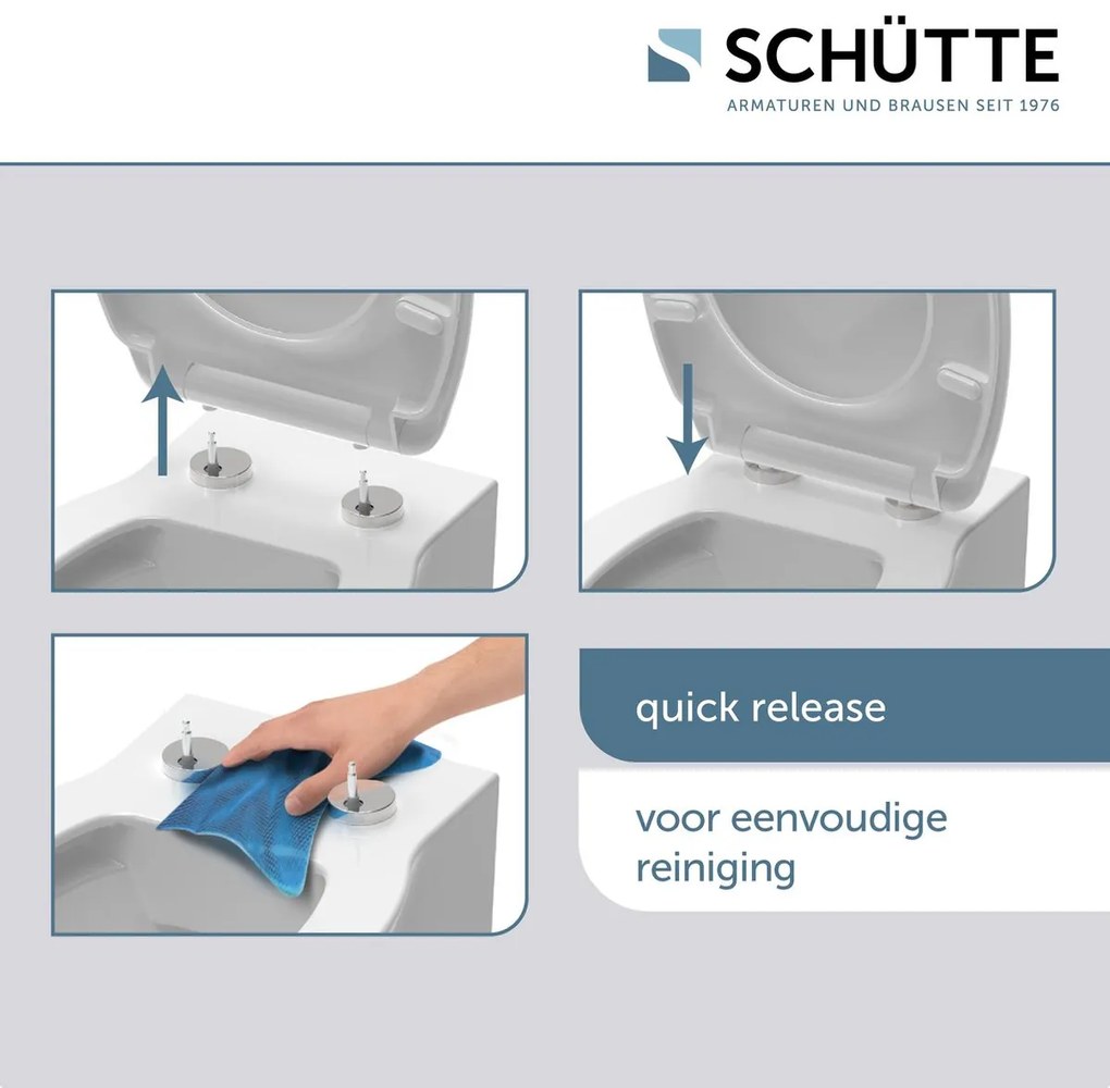 Schutte Miles toiletzitting duroplast met softclose en quick release beige