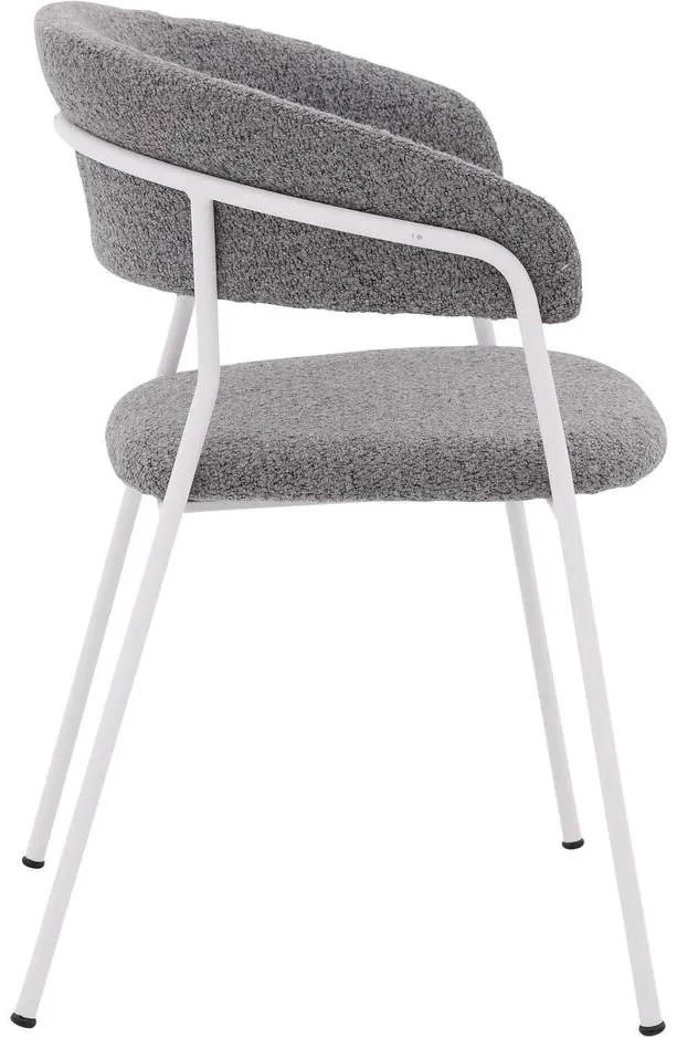 Goossens Eetkamerstoel Ce grijs stof met armleuning, modern design