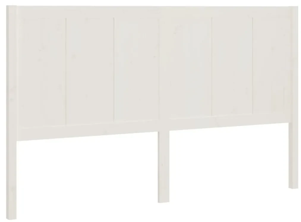 vidaXL Hoofdbord 205,5x4x100 cm massief grenenhout wit