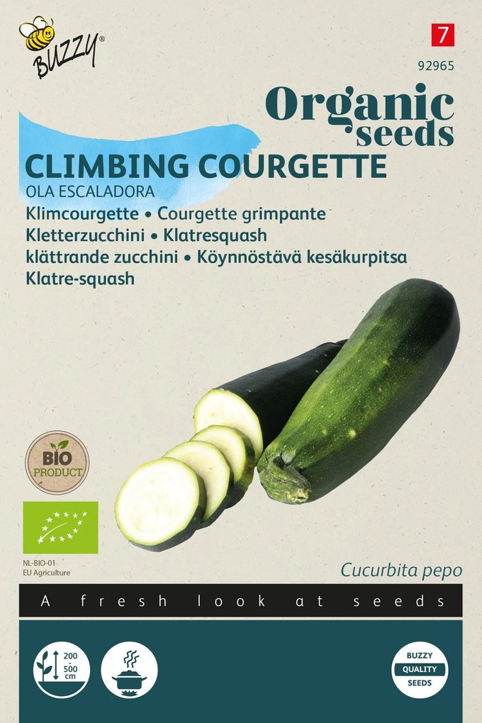 Buzzy seeds Organic Ola Escaladora (Klimcourgette) - biologische courgettezaden