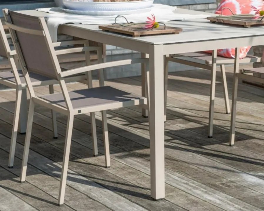 4 Seasons Outdoor | Plaza stackable chair ash grey  Tuinstoel    Wit weerbestendig