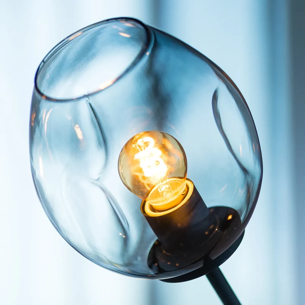 ETH Lime Zwarte Vloerlamp Met Rookglas 3 Lichtpunten