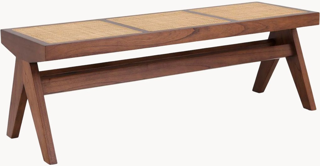 Zitbank Arnaud van Mindi-hout met handgeweven Weens riet