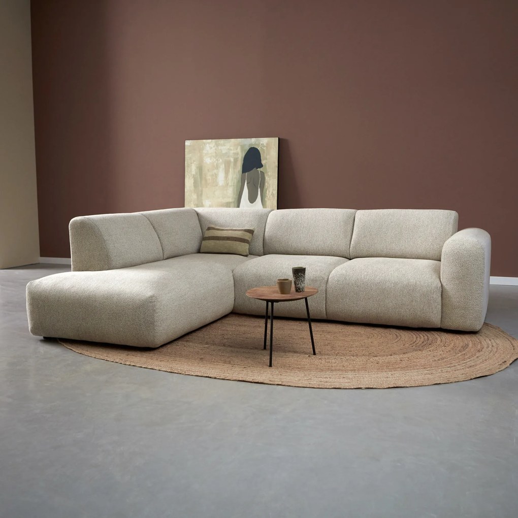 PEPP Interiors Soul Bruine Hoekbank Met Ottoman Links