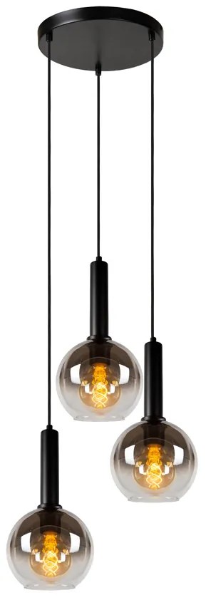 Lucide Marius hanglamp 48cm 3x E27 zwart