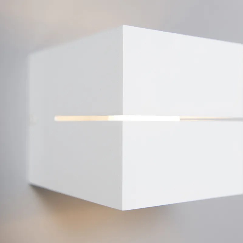 Moderne wandlamp wit 9,7 cm - Transfer Groove