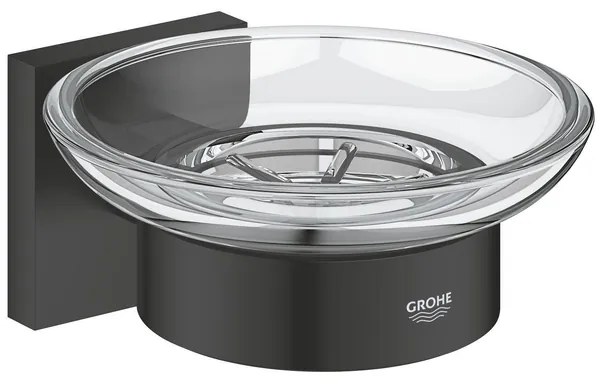 GROHE Start Cube Zeepschaal - met houder - glas - mat zwart 410962430