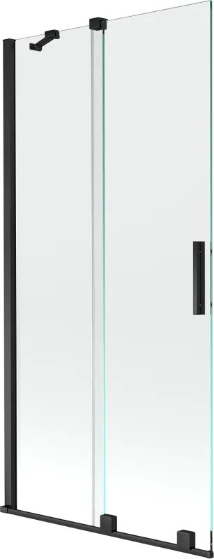 Mexen Velar 2-delige verschuifbare badwandscherm 90 x 150 cm, transparant, zwart - 896-090-000-01-70