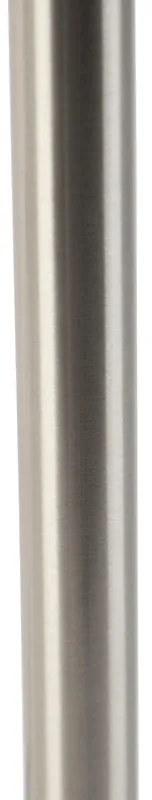 Moderne tafellamp staal met zwarte kap 35 cm - Simplo