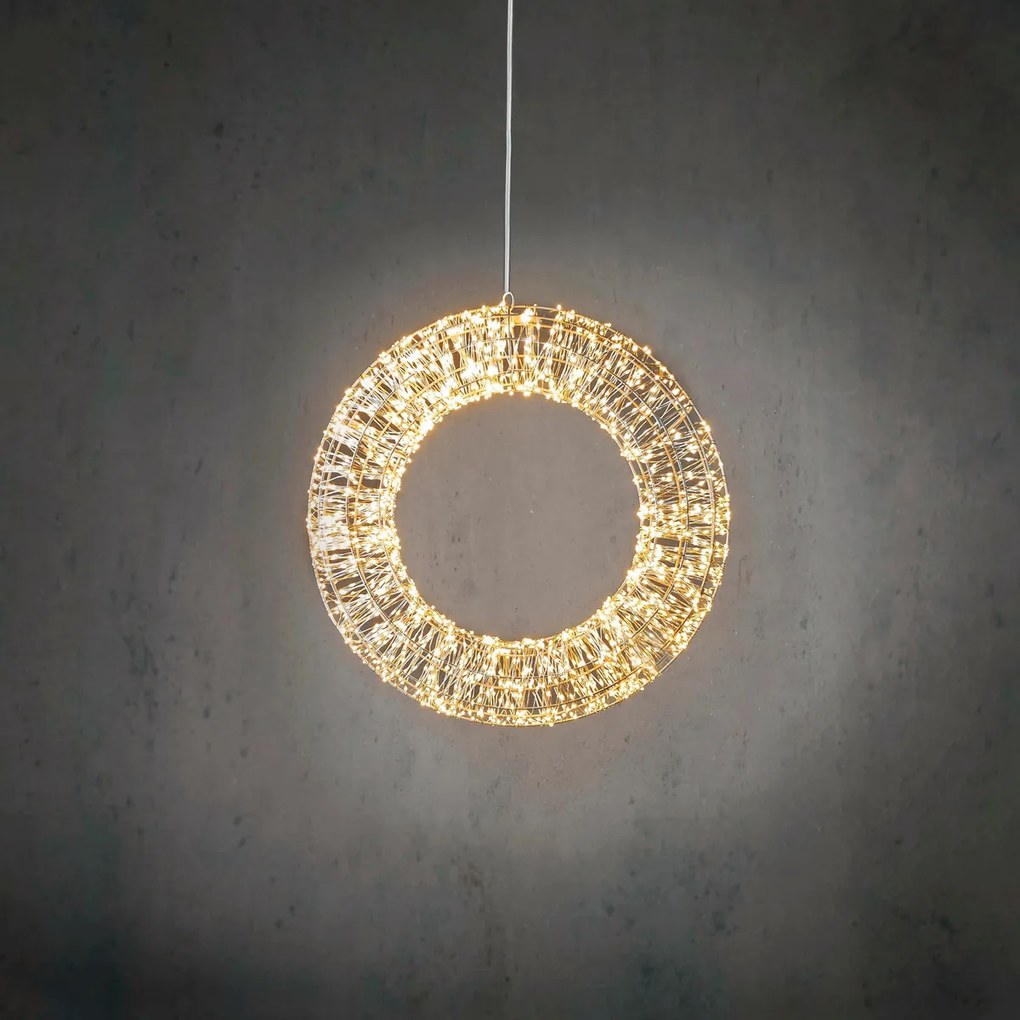Kerst hanglamp krans zilver 45cm incl. LED IP44 - Nawa