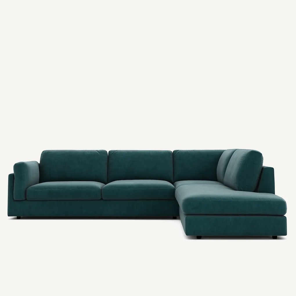 Hoekslaapbank met longchair van badstof, César