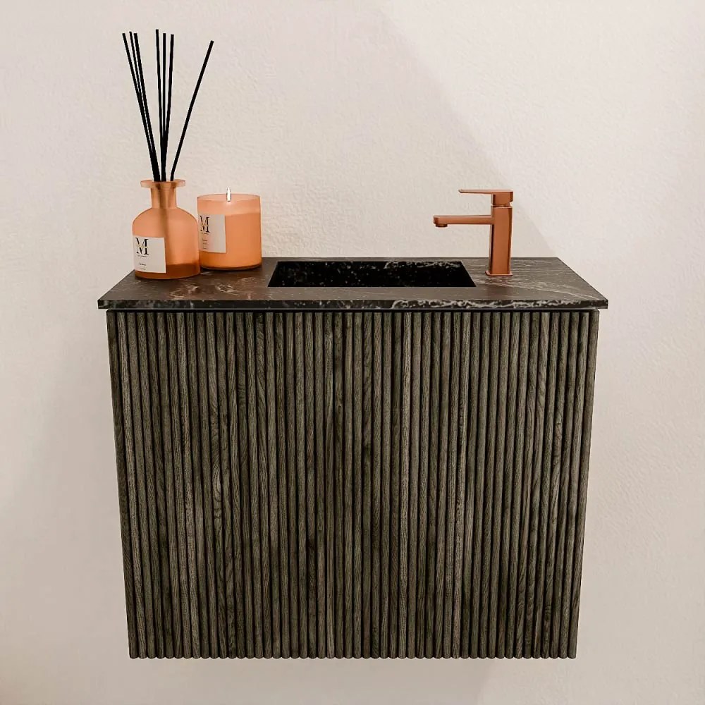 Mondiaz Joya DLux 50cm toiletmeubel shadow met wastafel faye rechts 1 kraangat lava