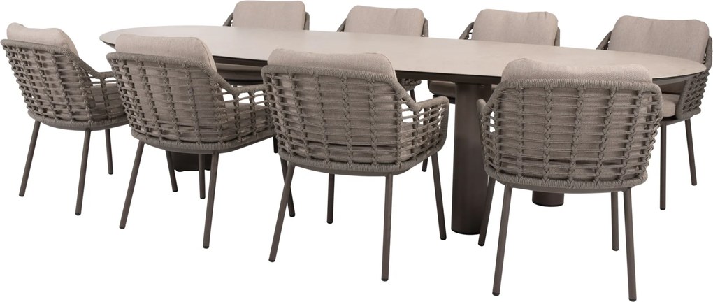 Denia Puglia dining tuinset 290x110xH75 cm 9 delig keramiek terre Taste 4SO