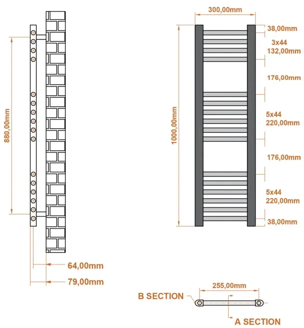 Eastbrook Wingrave radiator 100x30cm 343 watt wit glans