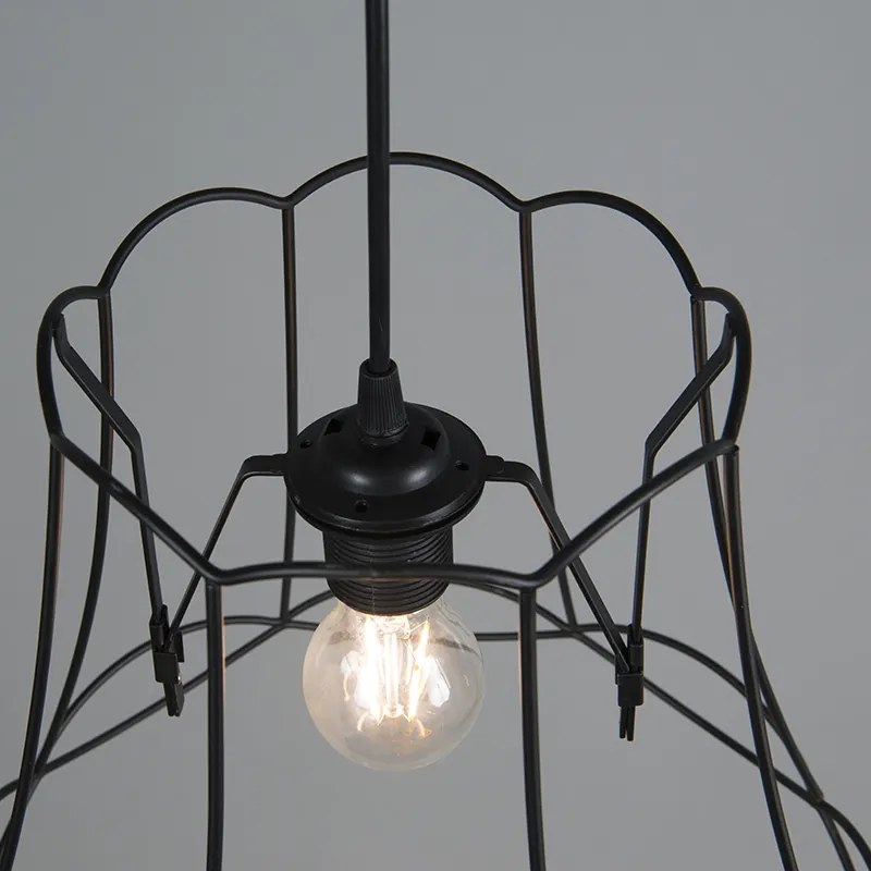 Metalen lampenkap zwart 35/29 - Granny Frame Retro Minimalistisch Draadlamp rond