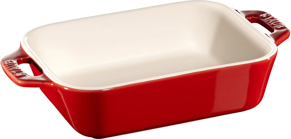 Staub Ceramique Ovenschaal 14 cm, Rechthoekig, Kersenrood - Ceramique - Staub