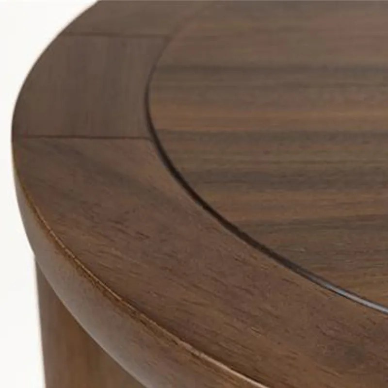 Zuiver Storm Ronde Bijzettafel Walnoot - 35 X 35cm.